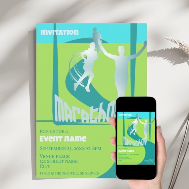 Marathon coureurs fête l'événement Invitation (Créateur téléchargé)