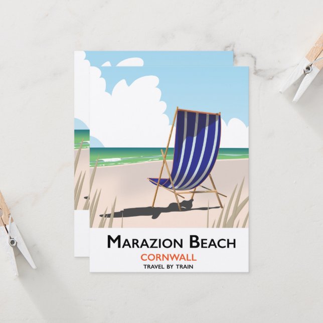 Marazion Beach Cornwall affiche (Devant/Arrière en situation)