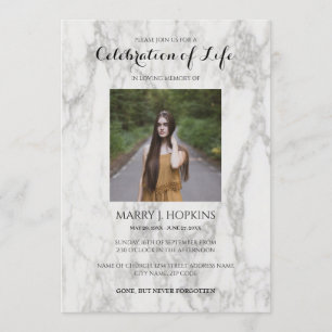 Marble Celebration of Life Invitation avec photo