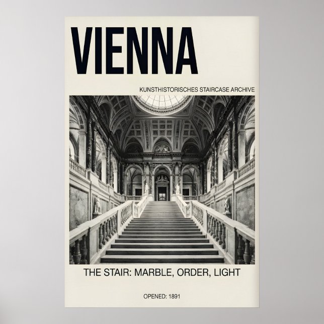 Marble Staircase Poster Vienna Architecture (Devant)