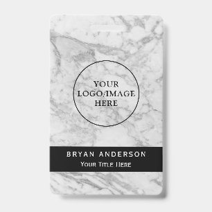 Marble Texture Company Nom personnalisé Badge