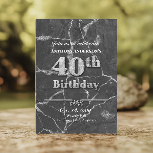 Marbre 40e anniversaire Invitation de fête