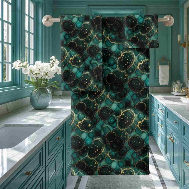 Marbre à l'encre d'alcool Turquoise Bleu sarcelle  (Créateur téléchargé)