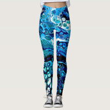 Marbre Abstrait Blue Liquid Water Couleur Leggings