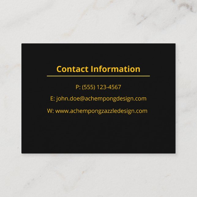 Marbre Abstrait Or – Carte de Visite Luxueuse et P (Dos)