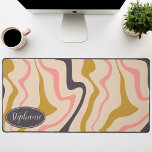 Marbre Abstrait rétro moderne Swirl Noir Or rose<br><div class="desc">Laissez-vous tenter par une danse des couleurs grâce à notre Motif moderne rétro Abstrait en marbre liquide. Evoquant la fluidité dynamique des surfaces marbrées et l'esthétique charmante du design rétro-moderne, ce motif est un régal pour les yeux. Une symphonie de couleurs vibrantes tourbillonne et coule dans des mouvements comme des...</div>