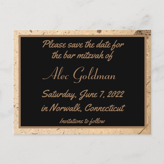 Marbre beige Enregistrer la carte postale Date (Devant)