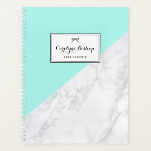 Marbre blanc avec Aqua Accent Planificateur person