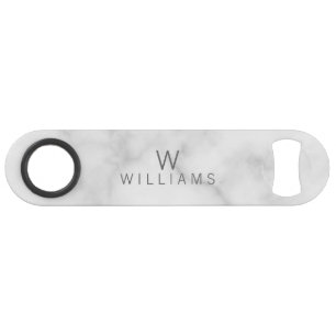 Marbre blanc avec monogramme et nom personnalisés