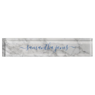 Marbre blanc Carrare Or Classic Script Plaque de c