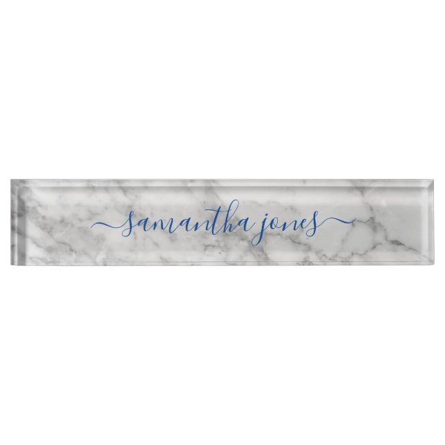 Marbre blanc Carrare Or Classic Script Plaque de c (Devant)