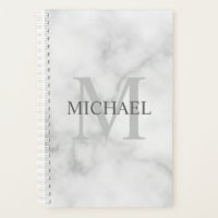 Marbre blanc classique Monogramme personnalisé et