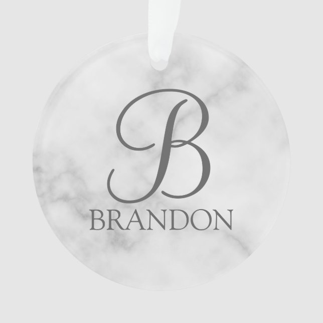 Marbre blanc de script personnalisé Monogramme et  (devant)