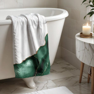 Marbre blanc doré Agate vert émeraude