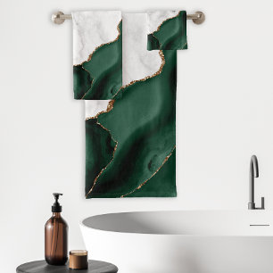 Marbre Blanc Doré Agate Vert Emeraude Bain