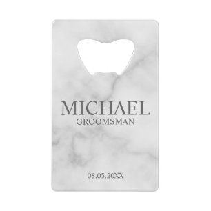 Marbre blanc élégant Groomsmen personnalisé