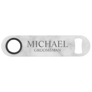 Marbre blanc élégant Groomsmen personnalisé