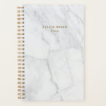 Marbre blanc gris moderne Personnalisé<br><div class="desc">Cet élégant planificateur moderne minimaliste et démodé, doté d'une motif en marbre gris et blanc, vous permettra de rester organisé sans effort. Le design épuré et élégant conviendra parfaitement à ceux qui apprécient une esthétique raffinée et intemporelle. Personnalisez-le avec votre nom pour une touche unique, et profitez de la flexibilité...</div>