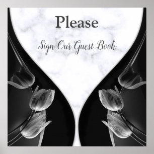 Marbre blanc - Livre d'or des Tulipes Abstraites n