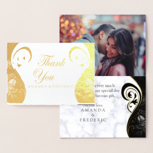 Marbre blanc moderne Carte de remerciements Abstra