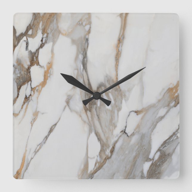 Marbre blanc Motif horloge murale moderne (Recto)