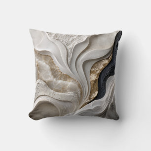 Marbre Blanc Or Abstrait Coussin de Luxe