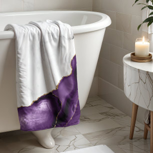 Marbre blanc Purple Agate Parties scintillant or