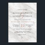 Marbre blanc Rose Gold Modern Wedding Invitations<br><div class="desc">Marbre blanc & Rose Gold Modern Wedding invitations Avec police de script de brosse tendance! ~ Regardez ma boutique pour voir l'ensemble de la suite mariage pour ce design!</div>