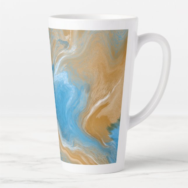 Marbre bleu et tan comme Art / Plage Couleurs Mug (Droite)