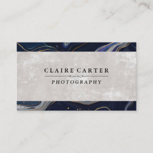 Marbre bleu foncé   Carte de visite de texture