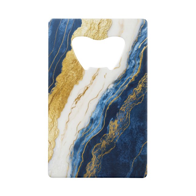 Marbre bleu marine de luxe et feuille d'or (Devant)
