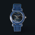Marbre bleu marine or Nom personnalisé Montre Cade<br><div class="desc">Montres avec Monogramme Nom Agate Marine Blue Gold Gemstone Marble Geode Parties scintillant Étincelle Personnalisée Anniversaire - Anniversaire ou Mariage Regarder Cadeau / Fournisseur - Ajouter votre lettre / Nom - Texte ou Supprimer - Faire votre cadeau spécial - Redimensionner et déplacer ou ajouter du texte / des éléments avec...</div>