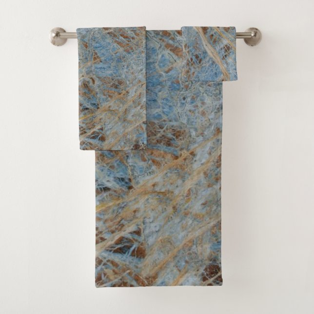 Marbre Bleu Zen Élégant Serviettes de bain (En situation)