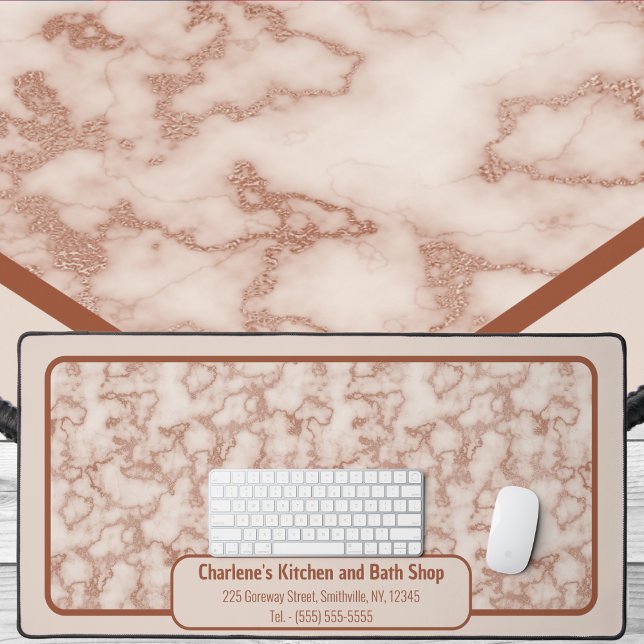 Marbre Brown rustique - Bureau Cabine (Rustic Brown Marble - Cabin Office Desk Mat by Office Accessories Shop)