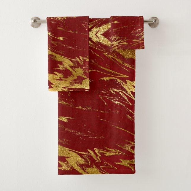 Marbre Chic Rouge Or Faux (En situation)