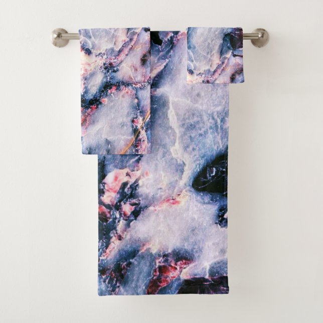 Marbre coloré élégant Bleu blanc et rose (En situation)