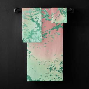 Marbre cool Jolie Pastel Coral et Green Ombre