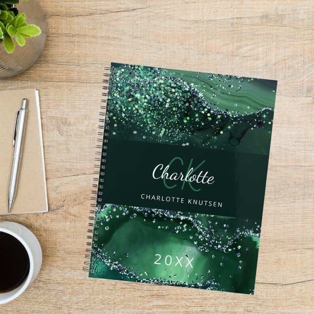 Marbre d'agate verte monogramme 2026 (Créateur téléchargé)