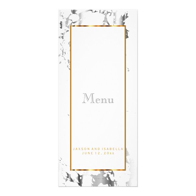 Marbre d'argent, or et blanc - Menu (Devant)