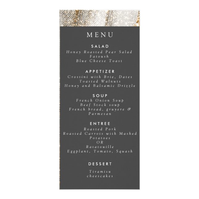Marbre de luxe blanc et gris menu mariage (Devant)