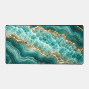 Marbre de luxe en agate turquoise avec veines d'or