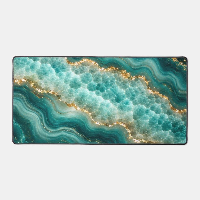 Marbre de luxe en agate turquoise avec veines d'or (Recto)
