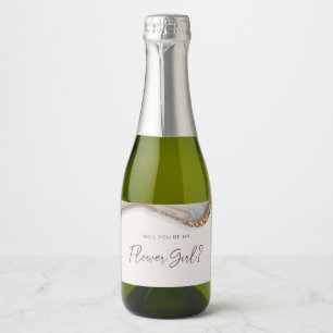 Marbre de pierre Agate Fleur Girl Étiquette de vin