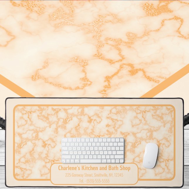 Marbre des Faux Orange (Faux Orange Marble Desk Mat by Office Accessories Shop)