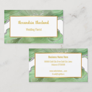 MARBRE DESIGN VERT OR BLANC CARTE DE VISITE