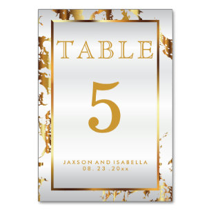 Marbre d'or et Satin blanc - Carte table