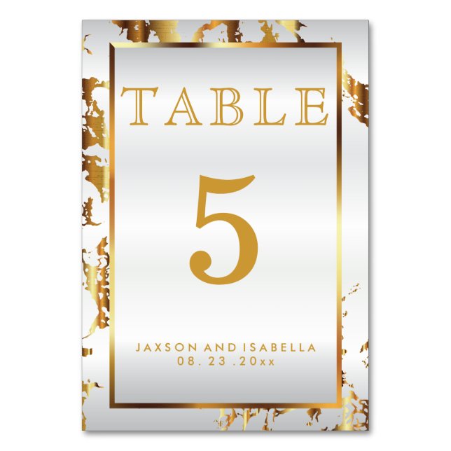 Marbre d'or et Satin blanc - Carte table (Par défaut)