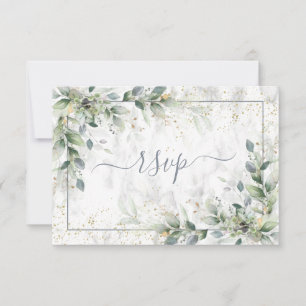 Marbre d'or floral blanc gris clair moderne RSVP