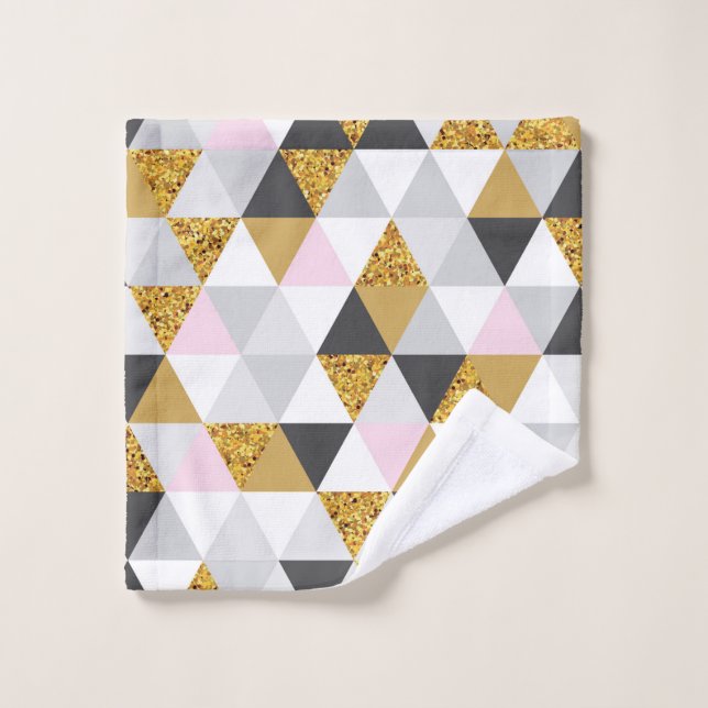 Marbre d'or géométrique sans couture motif (Gant de toilette)