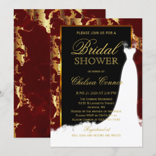 Marbre d'or, Invitation nuptiale noire et rouge